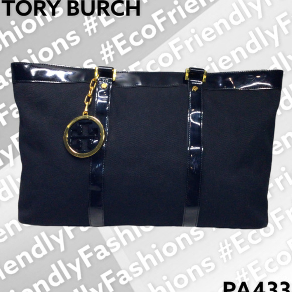 Tory Burch Women's Black Canvas Jane Tote Bag